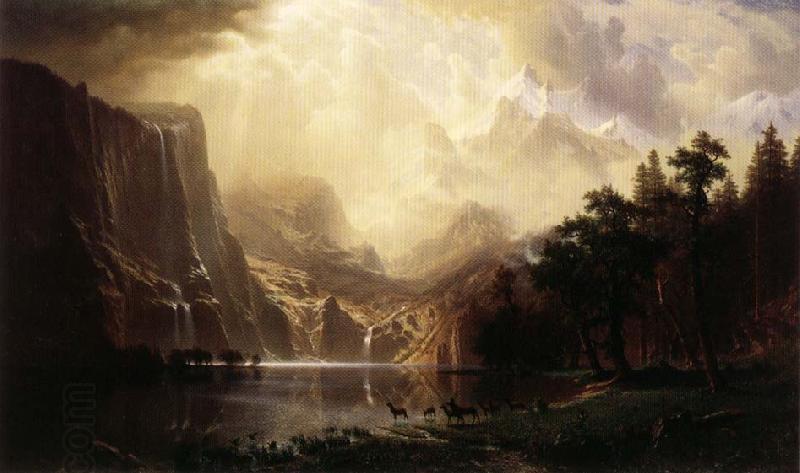 Albert Bierstadt Among the Sierra Nevada Mountains China oil painting art